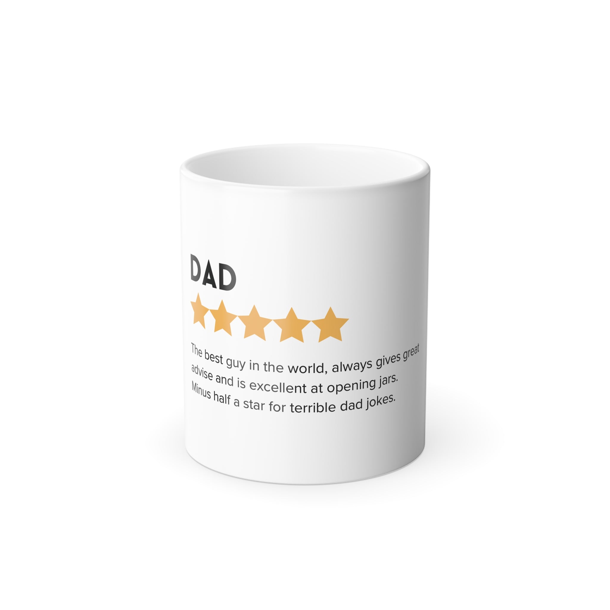 Dad 5-Star Review Color-Changing Mug — "Best Guy in the World" Funny Father’s Day Gift